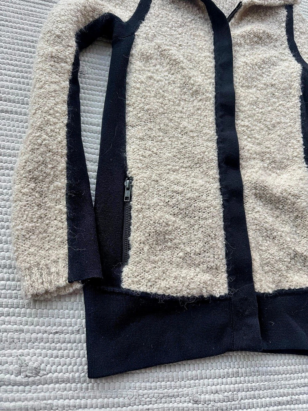 Anthropologie Sparrow Bouclé Wool Mohair Colorblock Sweater Jacket XS - Picture 7 of 12